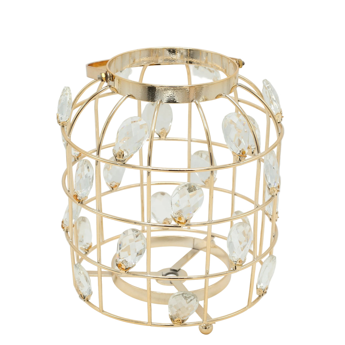 Crystal Cage Lantern Candle Stand Golden at Zubaidas Homestore Pakistan