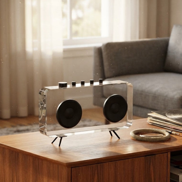 Crystal Retro Radio with Black Accents at Zubaidas Homestore