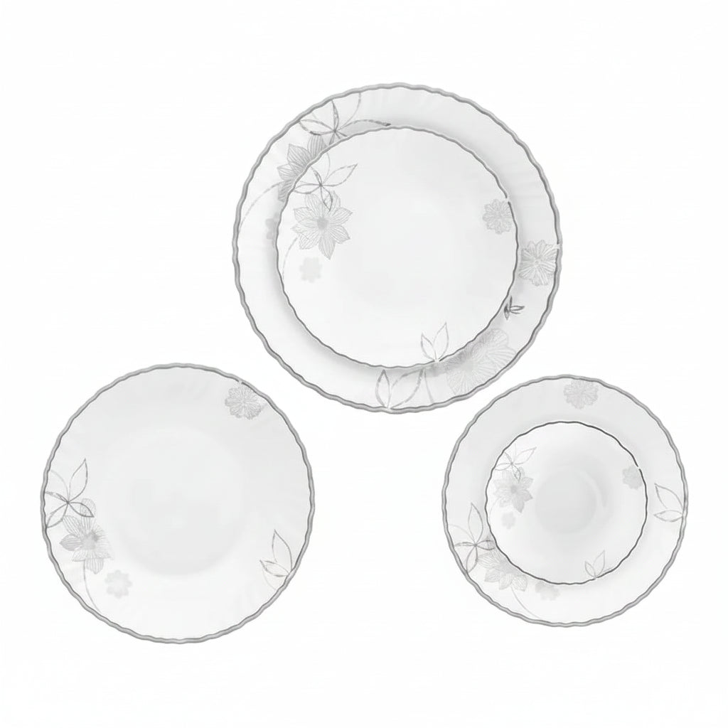 Danny Home 24 Pieces Dinner Set Floral White at Zubaidas Homestore