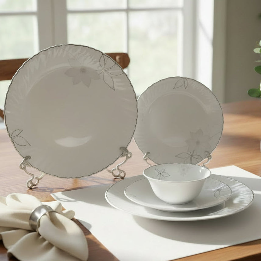 Danny Home 24 Pieces Dinner Set Floral White at Zubaidas Homestore Pakistan