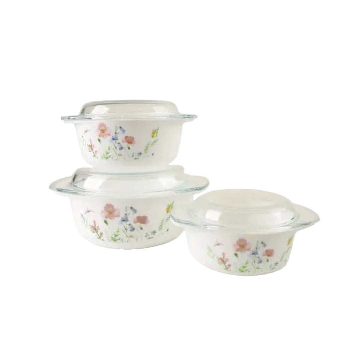 Danny Home 3 Piece Floral Opal Casserole Set at Zubaidas Homestore