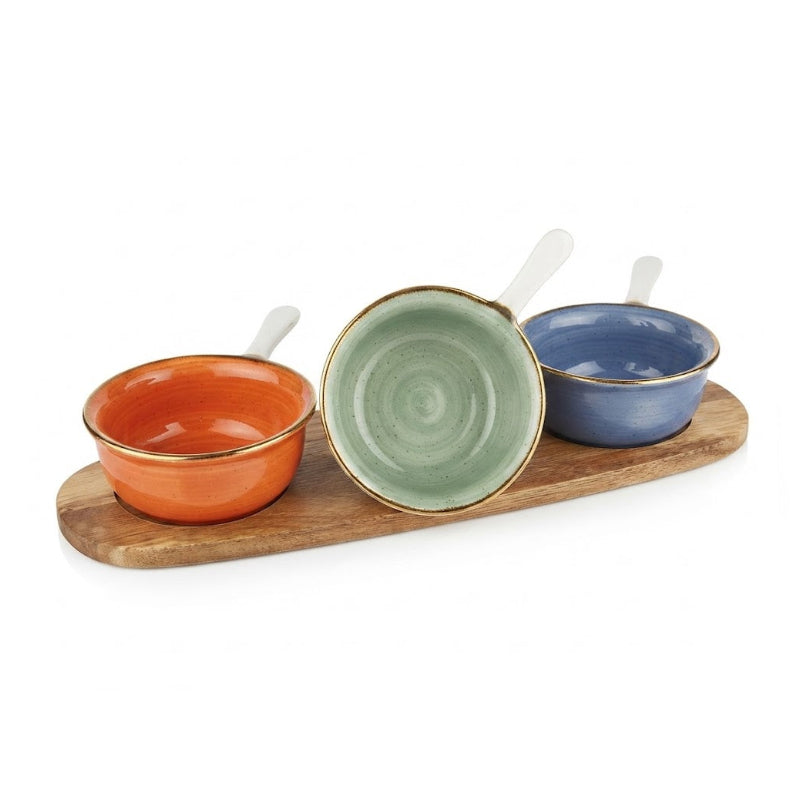 Danny Home Acacia Wooden Board With Bowls 4 Pieces at Zubaidas Homestore