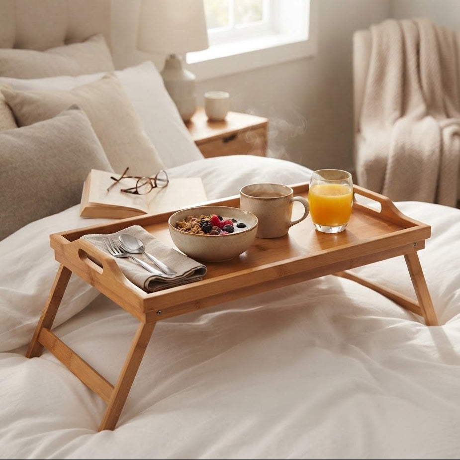 Danny Home Bamboo Bed Foldable Tray Table 49cm at Zubaidas Homestore