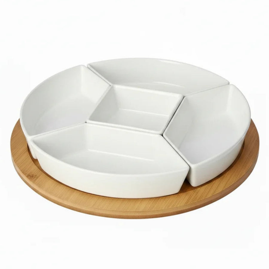 Danny Home Bamboo Lazy Susan Snack Platter at Zubaidas Homestore Pakistan