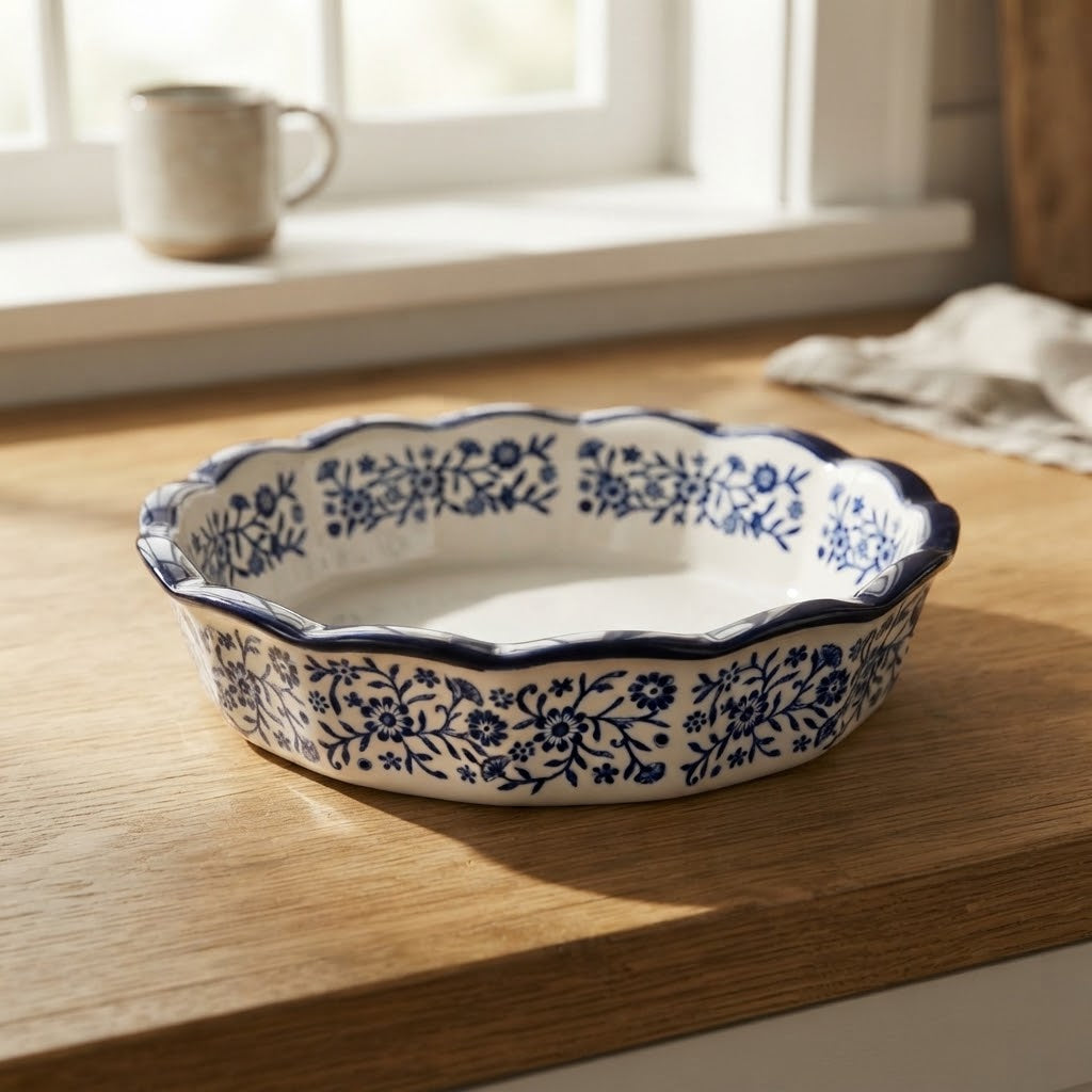 Danny Home Blue Floral Ceramic Baking Dish 17cm at Zubaidas Homestore