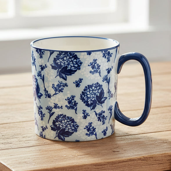Danny Home Blue Floral Ceramic Mug 450ml Zubaidas Homestore