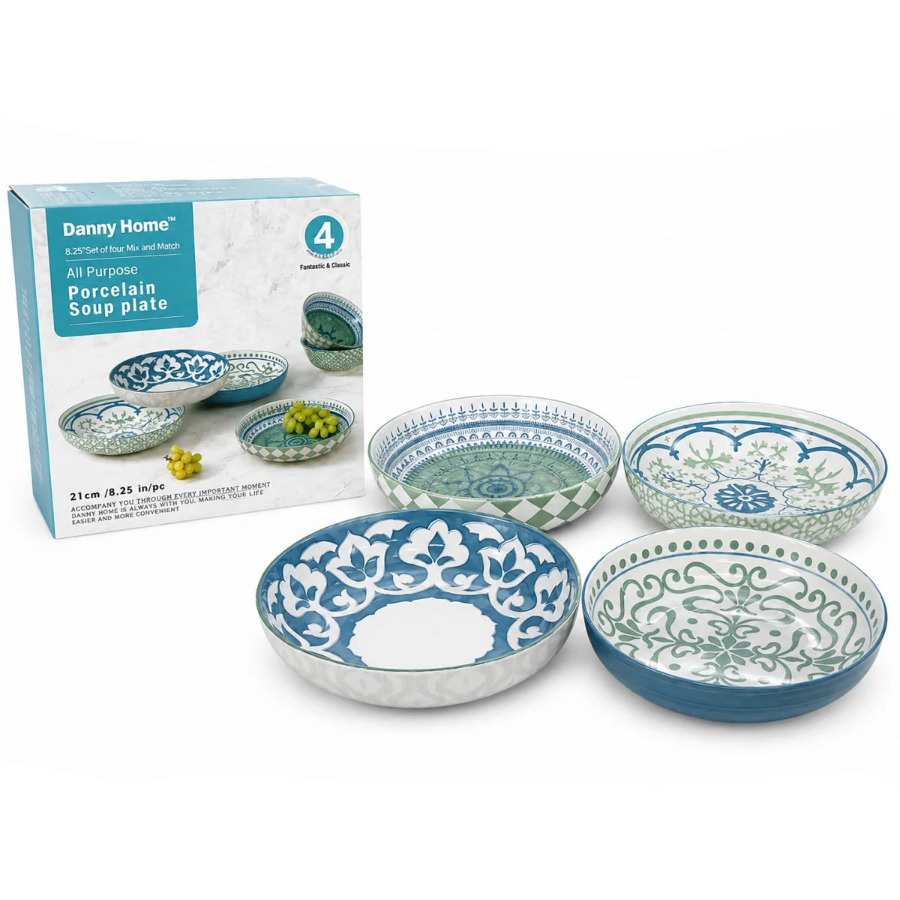 Danny Home Bohemian Pasta Bowl 4 Pieces Set at Zubaidas Homestore