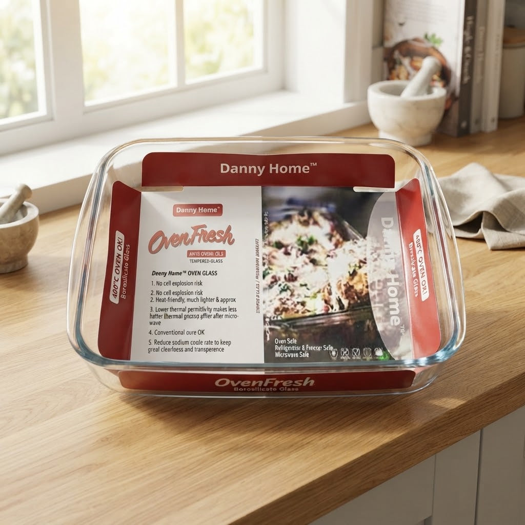 Danny Home Borosilicate Glass Oven Baking Dish 2.2 Liter at Zubaidas Homestore