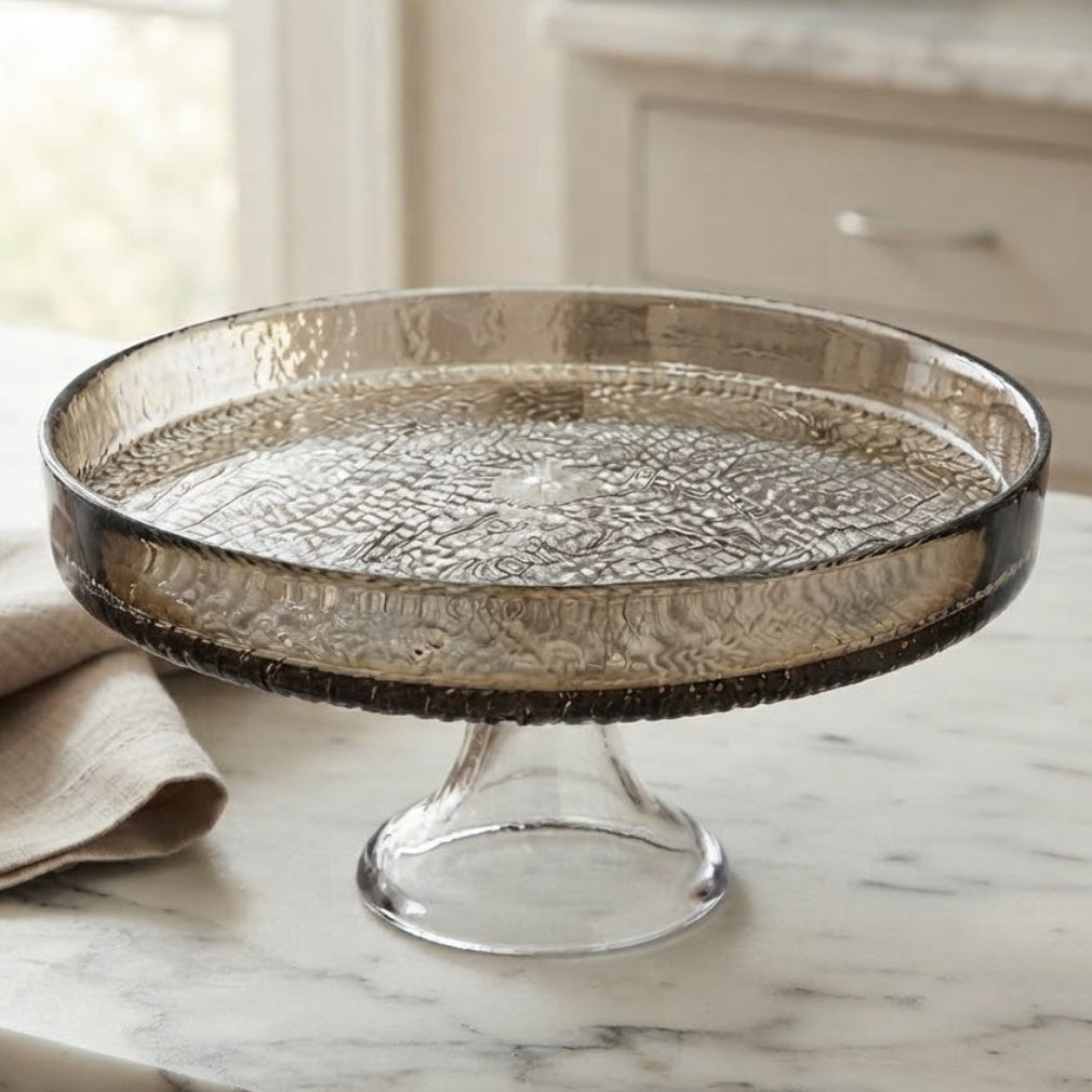 Danny Home Cake Stand with Textured Metallic Finish 27cm at Zubaidas Homestore