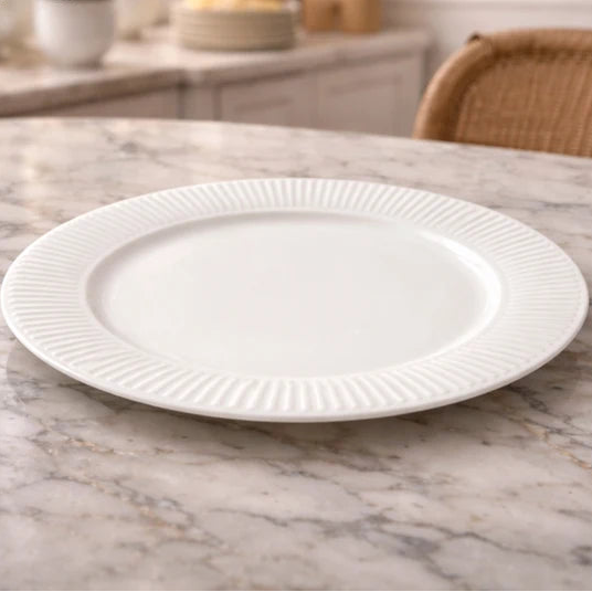 Danny Home Ceramic Flat Dinner Plate 26cm White at Zubaidas Homestore Pakistan