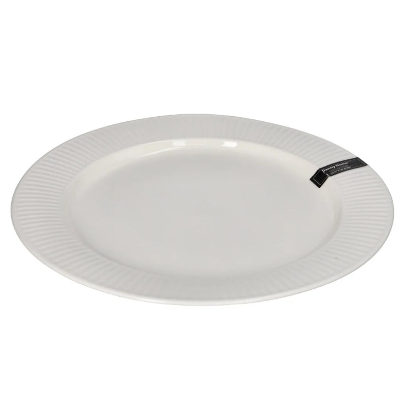 Danny Home Ceramic Flat Dinner Plate 26cm White at Zubaidas Homestore Pakistan