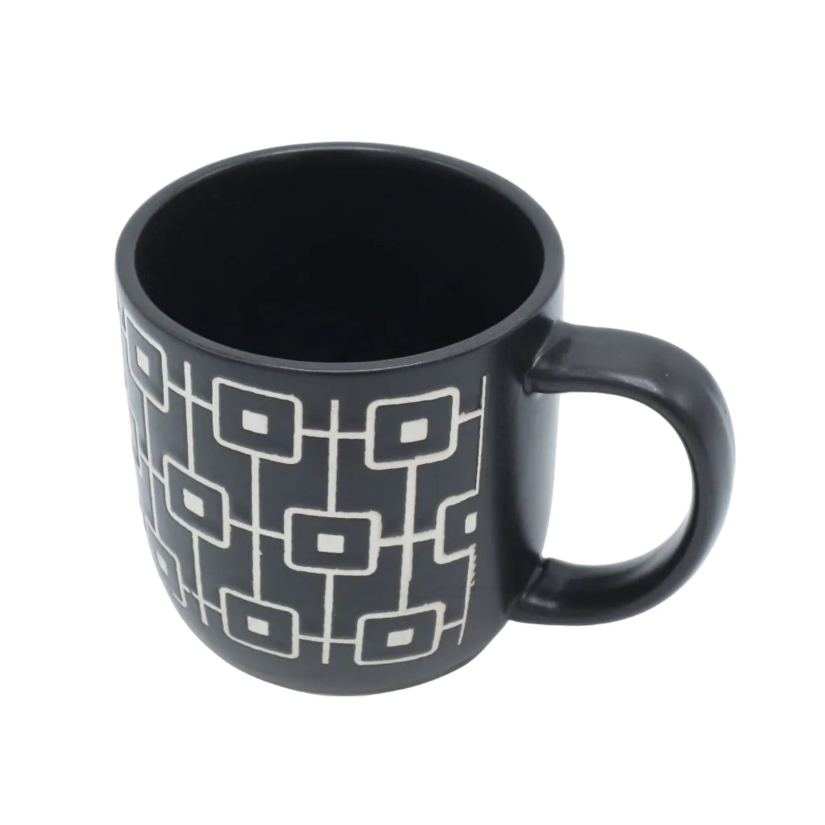 Danny Home Ceramic Geometric Coffee Mug 450ml Black at Zubaidas Homestore Pakistan