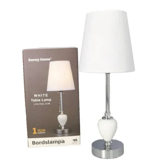 Danny Home Ceramic Table Lamp White 41.5cm at Zubaidas Homestore Pakistan