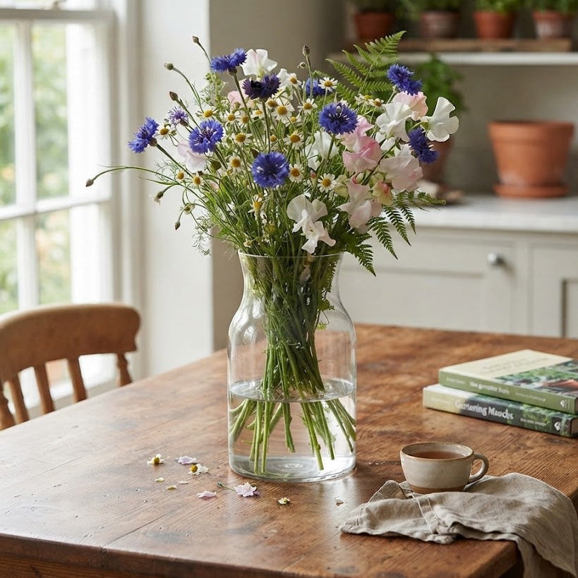 Danny Home Clear Glass Flower Vase 25.3cm at Zubaidas Homestore