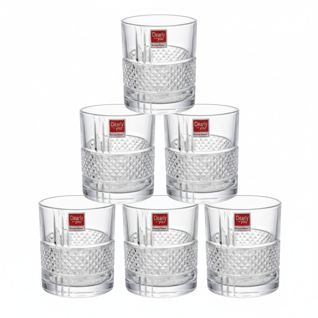 Danny Home Clear Rock Glass 6 Pieces Set 315ml at Zubaidas Homestore