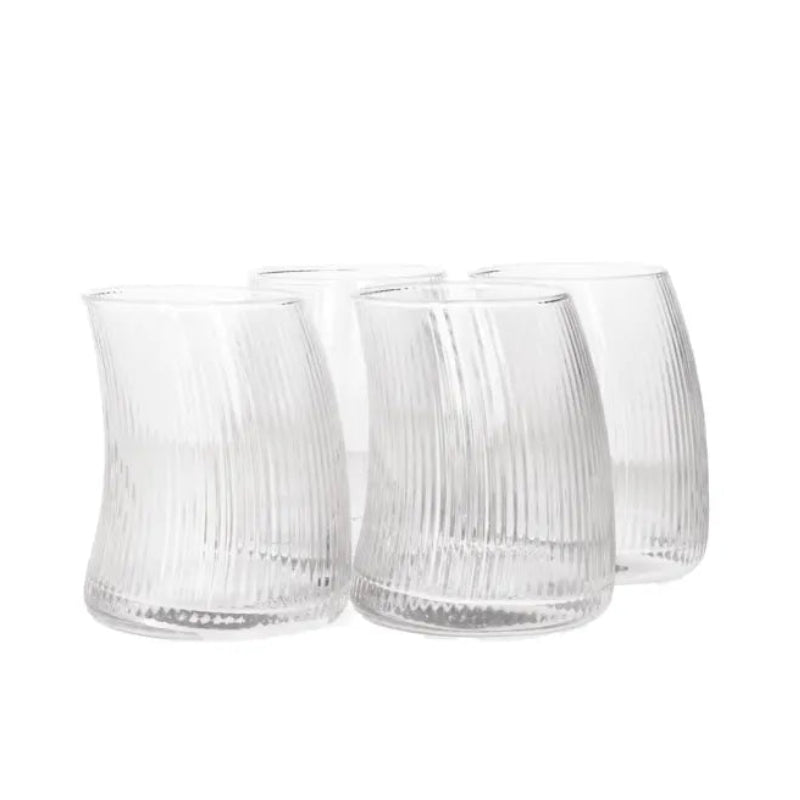 Danny Home Crescent Shaped 4 Pieces Glass Set 325ml at Zubaidas Homestore Pakistan