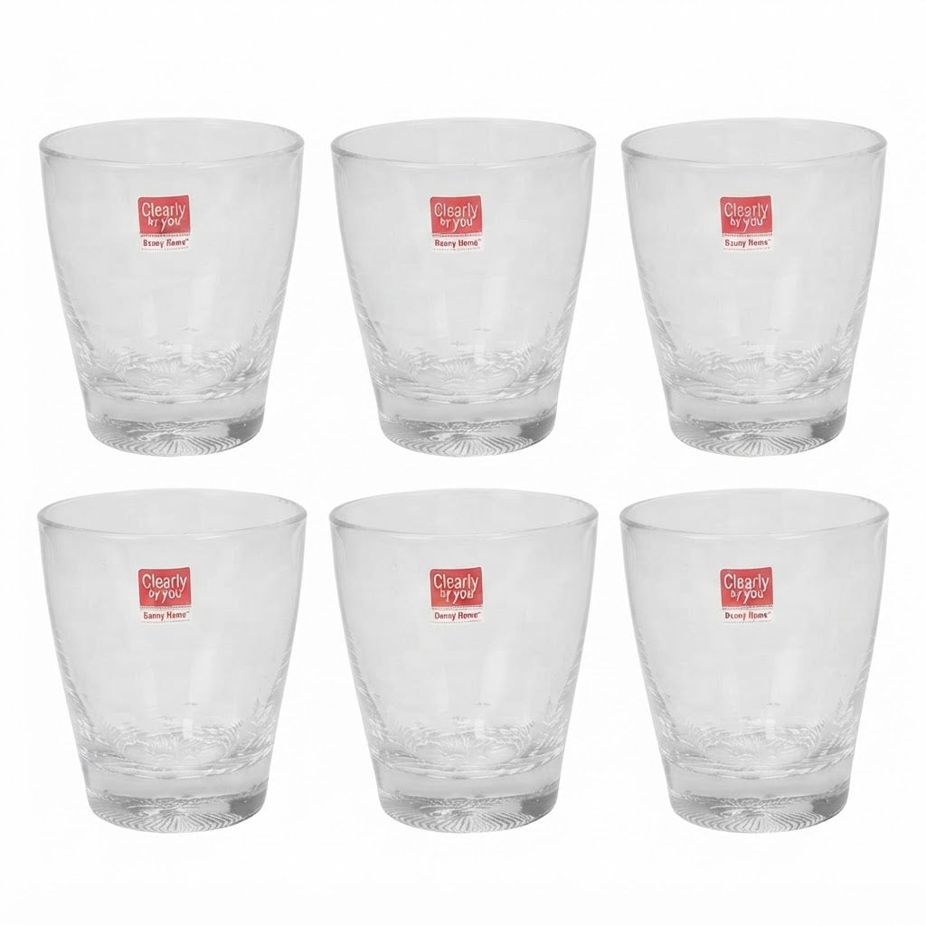 Danny Home Crystal Shining 6 Pieces Glass Set 320ml at Zubaidas Homestore Pakistan
