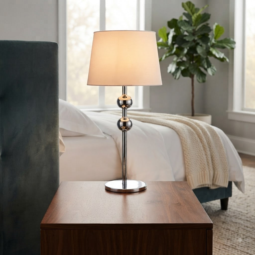 Danny Home Decorative Chrome Metal Table Lamp at Zubaidas Homestore