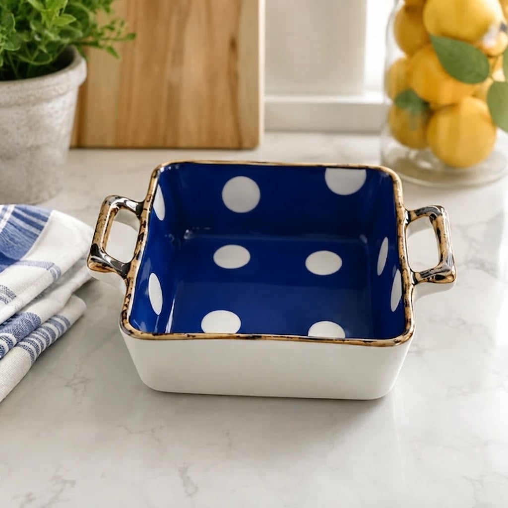 Danny Home Dot Design Porcelain Bakeware Dish 18cm at Zubaidas Homestore