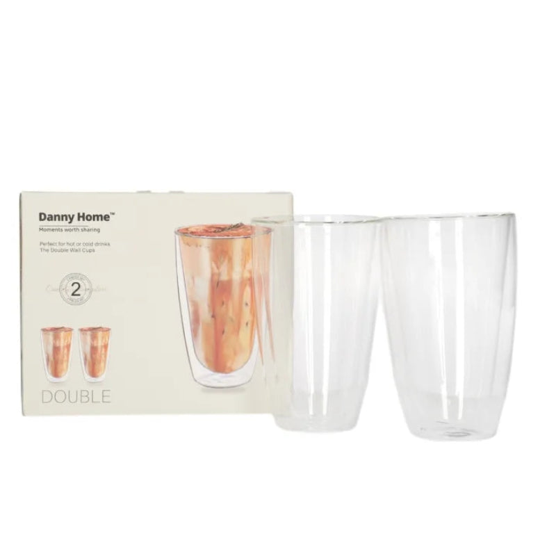 Danny Home Double Walled Americano Glass Set 400ml at Zubaidas Homestore