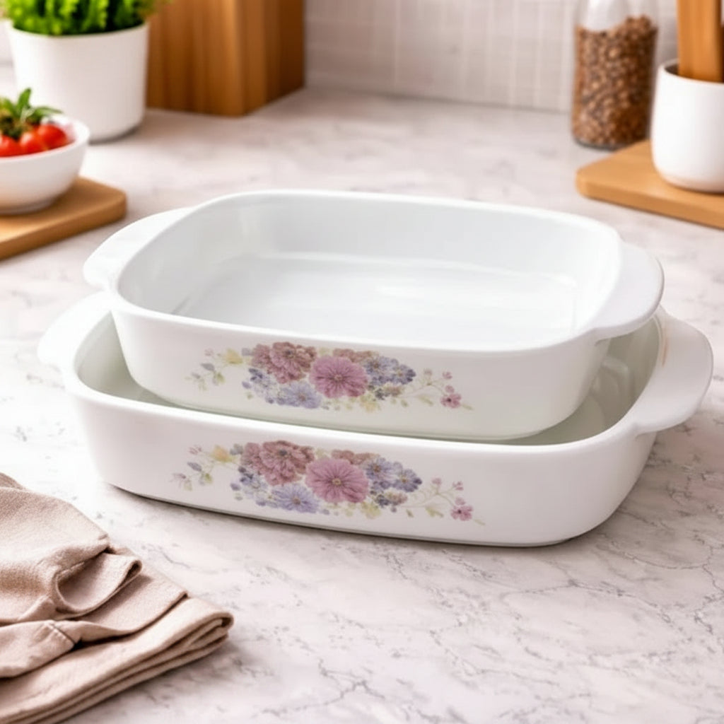 Danny Home Casserole 24cm Baking Dish Floral Set 2 Pieces at Zubaidas Homestore Pakistan