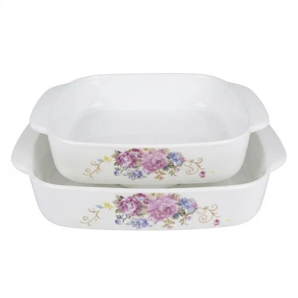 Danny Home Casserole 24cm Baking Dish Floral Set 2 Pieces at Zubaidas Homestore