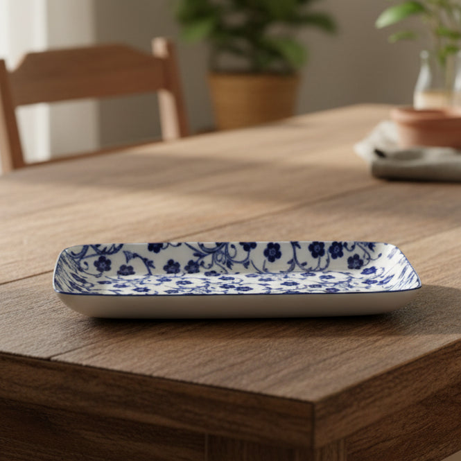 Danny Home Floral Design Rectangular Dinner Plate 18cm at Zubaidas Homestore