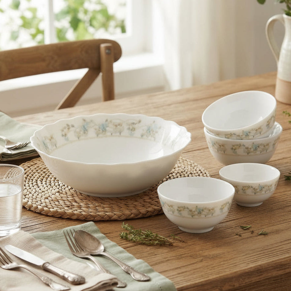 Danny Home Floral Glass Bowl Set 7 Pieces at Zubaidas Homestore