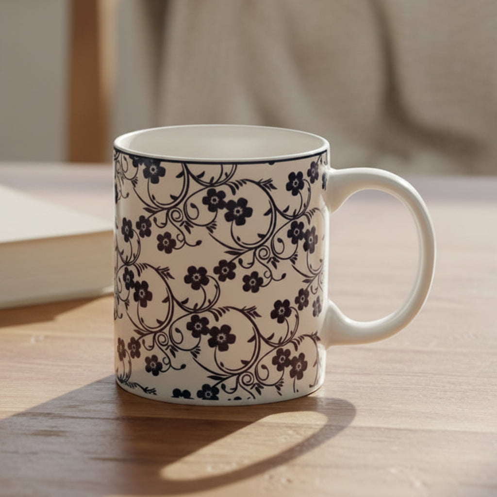 Danny Home Floral Porcelain Coffee Mug 350ml at Zubaidas Homestore