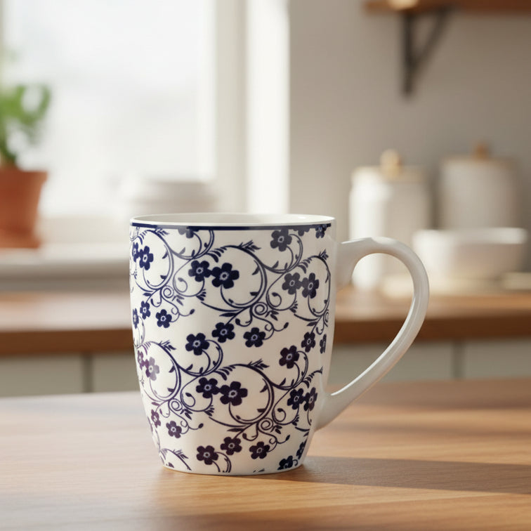 Danny Home Floral Porcelain Coffee Mug 400ml at Zubaidas Homestore