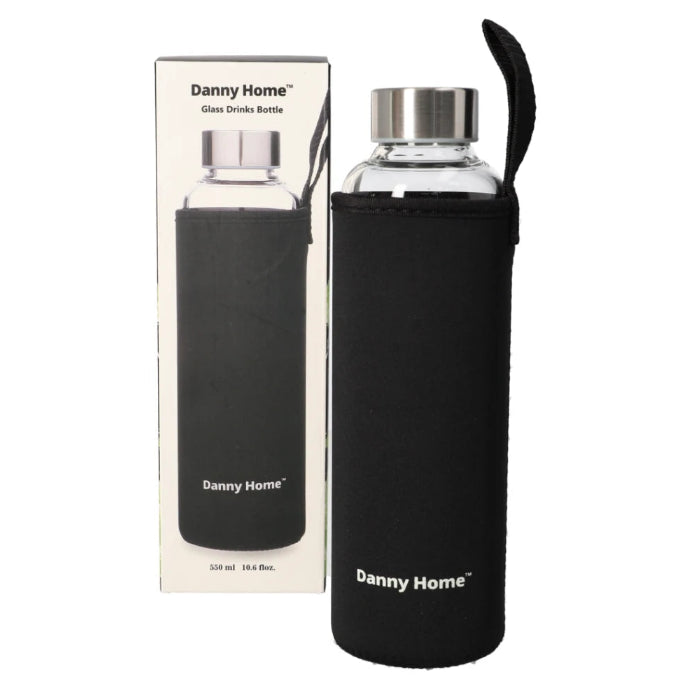 Danny Home Glass Bottle with Neoprene Cover 550ml at Zubaidas Homestore