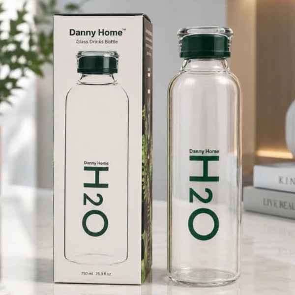 Danny Home Glass Drink Water Bottle 750ml Green at Zubaidas Homestore