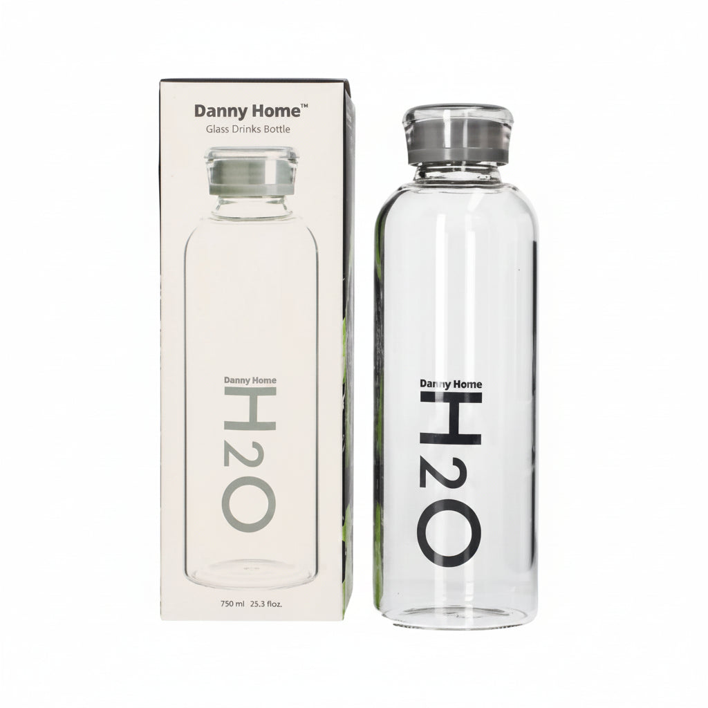 Danny Home Glass Drink Water Bottle 750ml Grey at Zubaidas Homestore