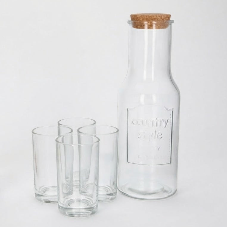 Danny Home Glass Juice Jar with 4 Pieces Glass Set at Zubaidas Homestore Pakistan