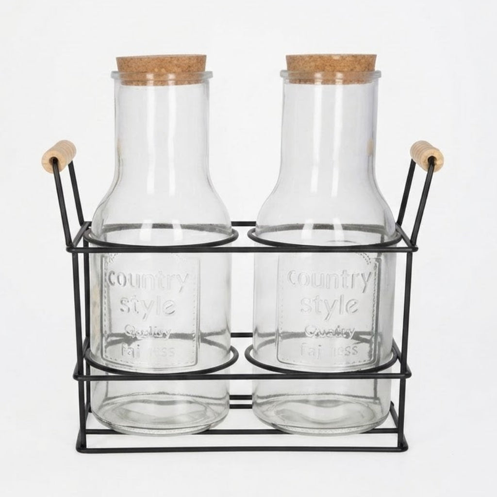 Danny Home Glass Juice Jar with Stand 3 Pieces Set 1350ml at Zubaidas Homestore Pakistan