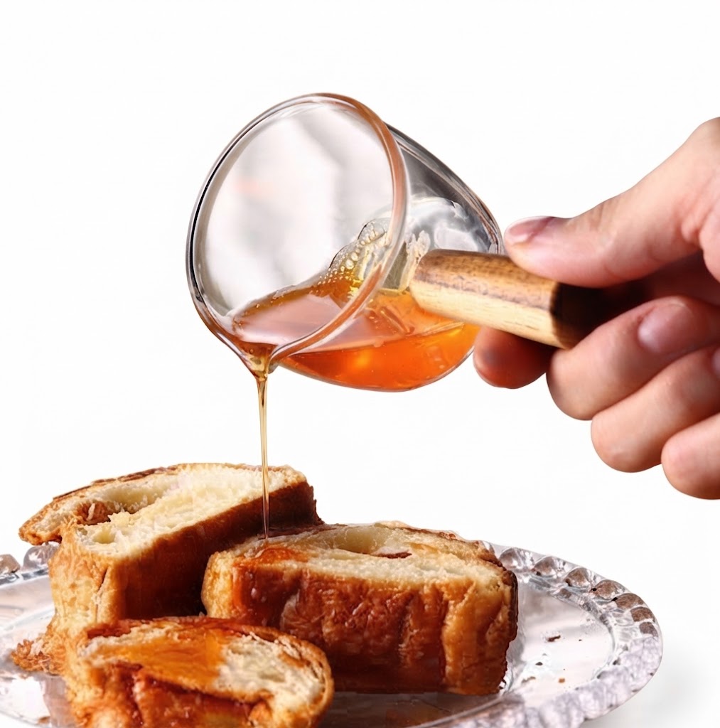Danny Home Glass Measuring Cup With Wooden Handle 65ml at Zubaidas Homestore