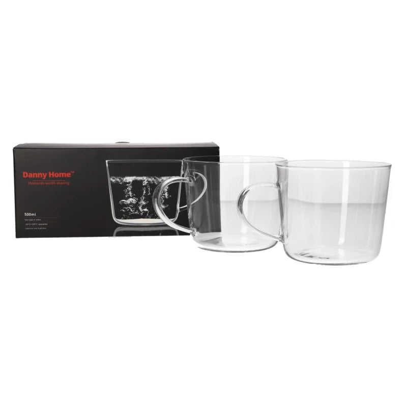 Danny Home Glass Mug 2 Pieces Set 500ml at Zubaidas Homestore