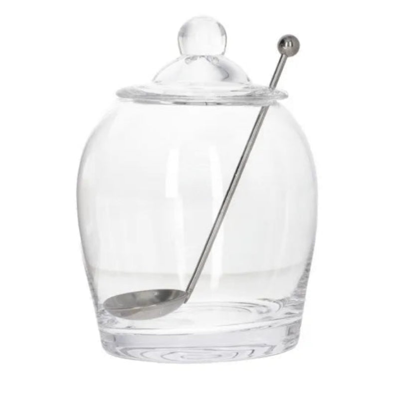 Danny Home Glass Olive Jar with Stainless Steel Spoon 29cm at Zubaidas Homestore Pakistan