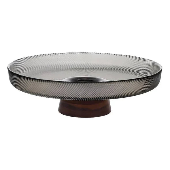 Danny Home Glass Pedestal Fruit Plate 25.5cm at Zubaidas Homestore Pakistan