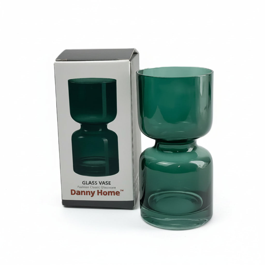 Danny Home Glass Plant Vase 14cm Green at Zubaidas Homestore