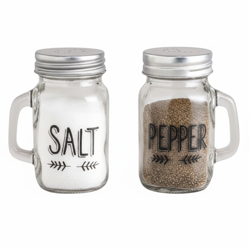 Danny Home Glass Salt and Pepper Jars 7cm at Zubaidas Homestore Pakistan