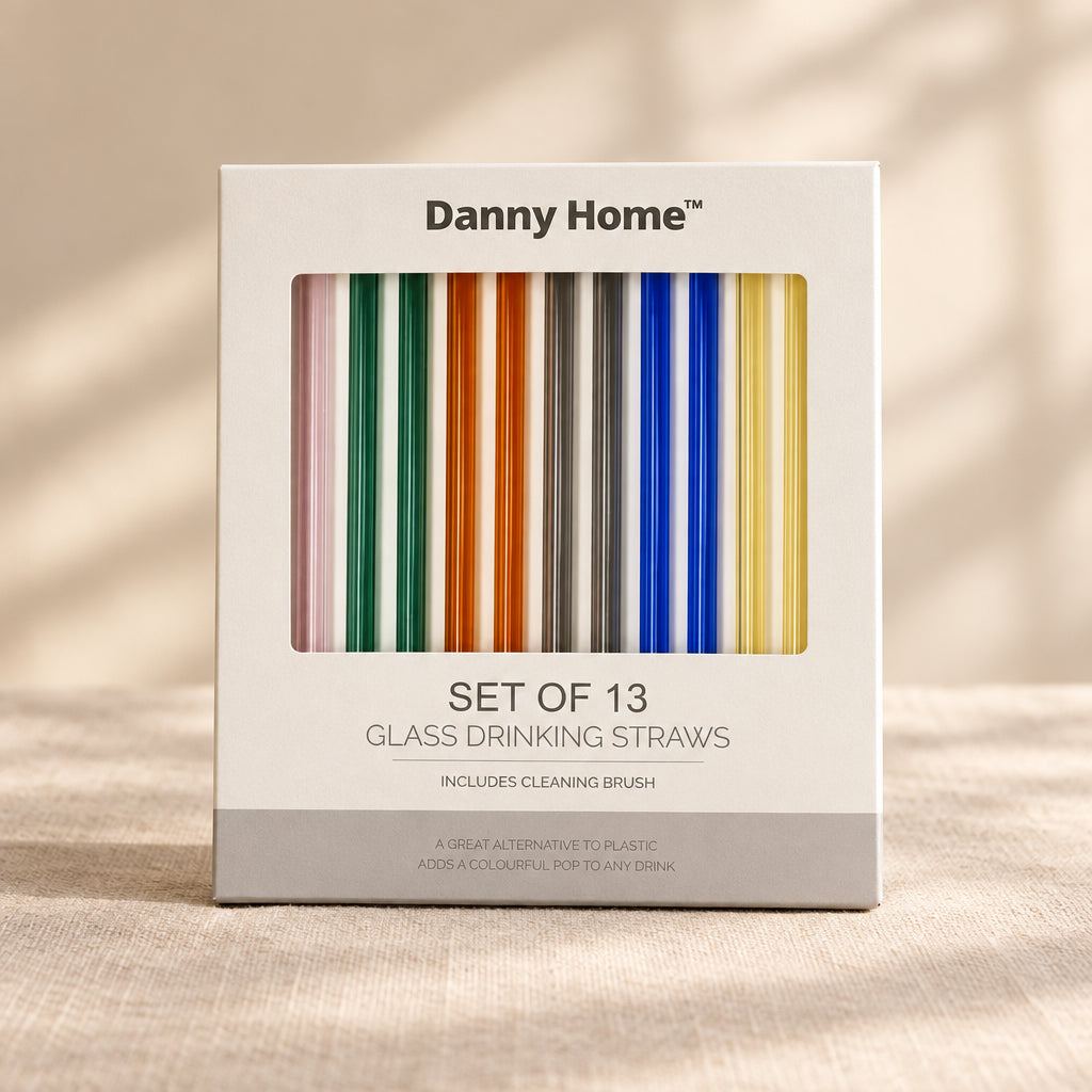 Danny Home Glass Straw Reusable 13 Pieces Set at Zubaidas Homestore