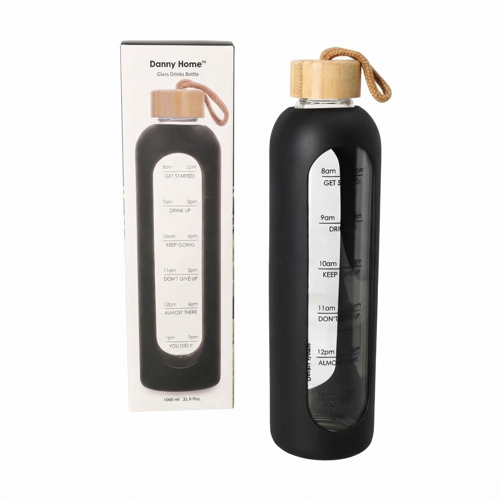 Danny Home Borosilicate Glass Bottle With Silicone Cover 1L at Zubaidas Homestore