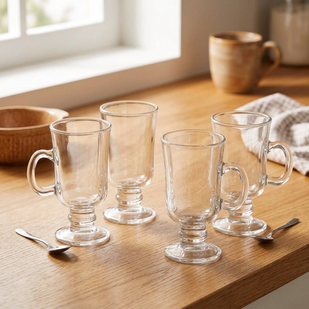 Danny Home Latte Glass Mug 4 Pieces Set 244ml at Zubaidas Homestore