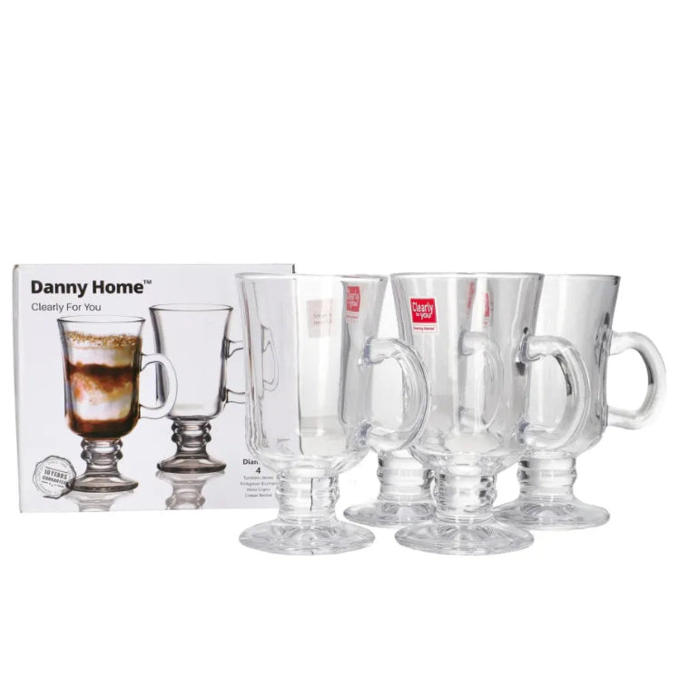 Danny Home Latte Glass Mug 4 Pieces Set 244ml at Zubaidas Homestore