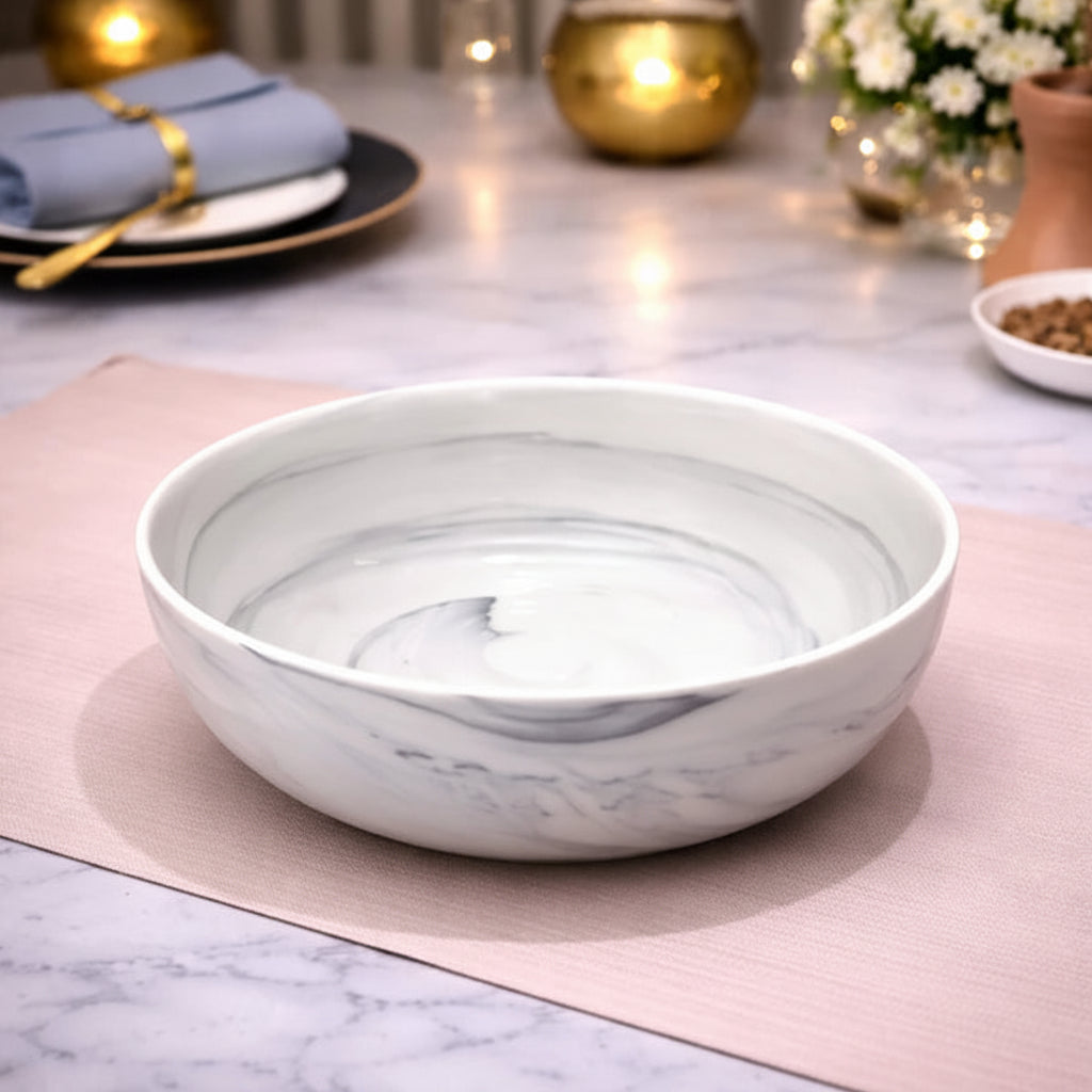 Danny Home Marble Swirl Ceramic Bowl 20cm at Zubaidas Homestore
