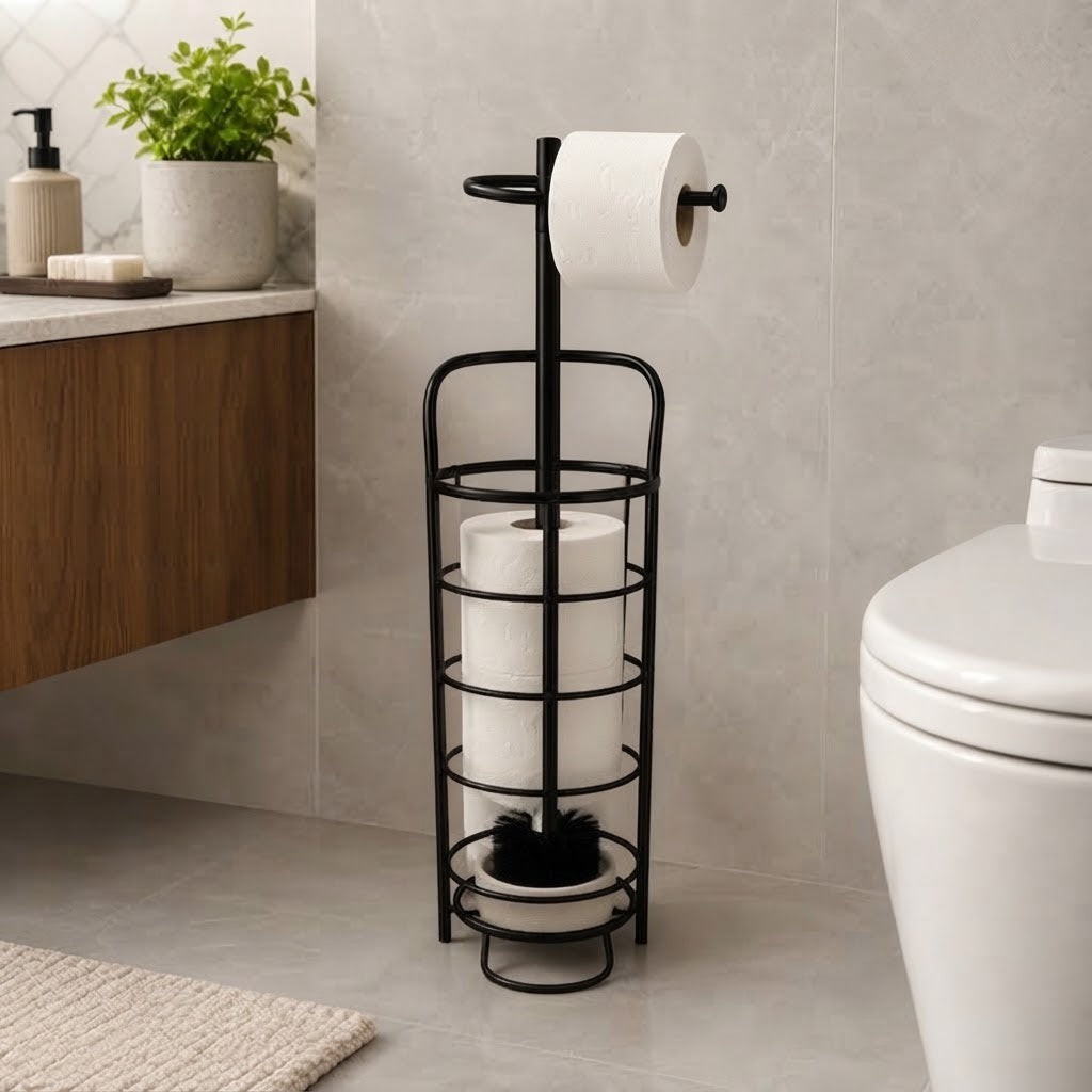 Danny Home Metal Bathroom Storage Rack Black at Zubaidas Homestore