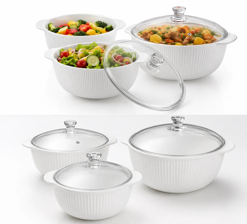 Danny Home Opal Glass Casserole 3 Pieces Set at Zubaidas Homestore Pakistan