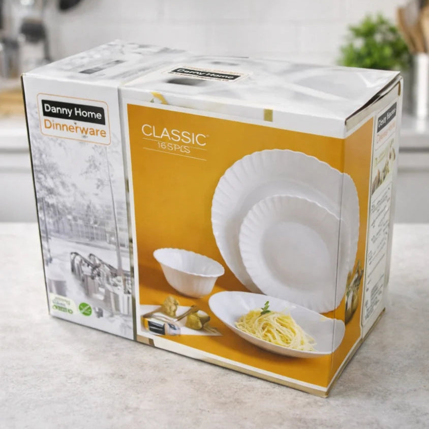Danny Home Opalware Dinner Set 24 Pieces White at Zubaidas Homestore