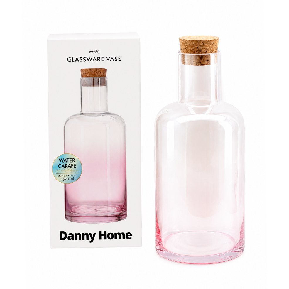 Danny Home Pink Glass Water Carafe 1520ml at Zubaidas Homestore
